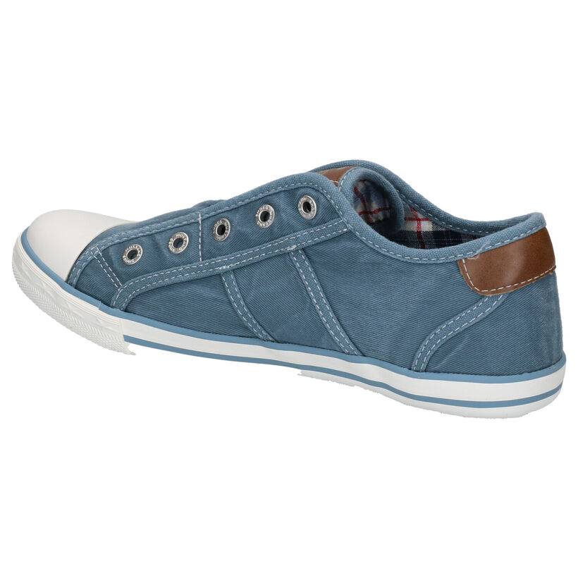 Mustang Blauwe Slip on Sneakers in stof (303683)