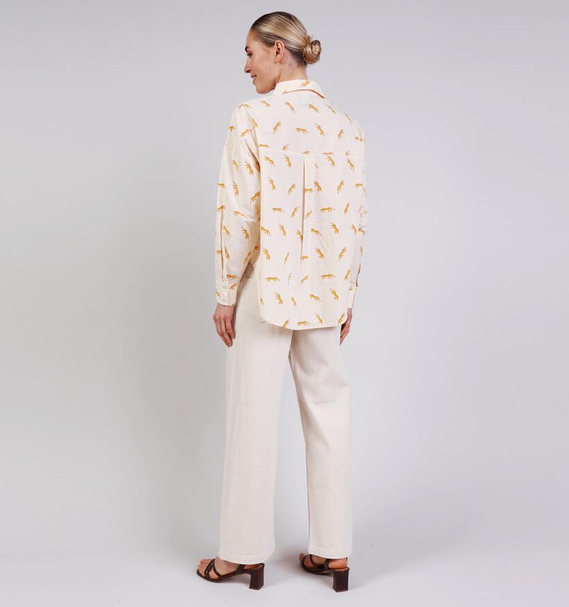 Pieces Janna Small Tigers Blouse en Ecru pour femmes (367074)