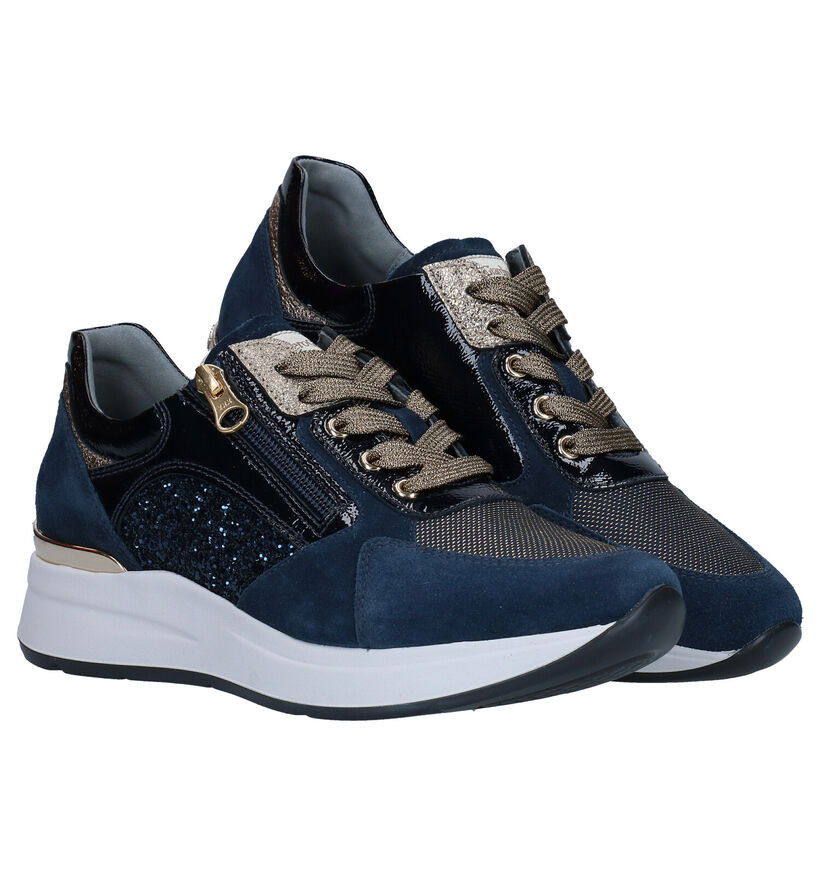 NeroGiardini Blauwe Sneakers in daim (278973)