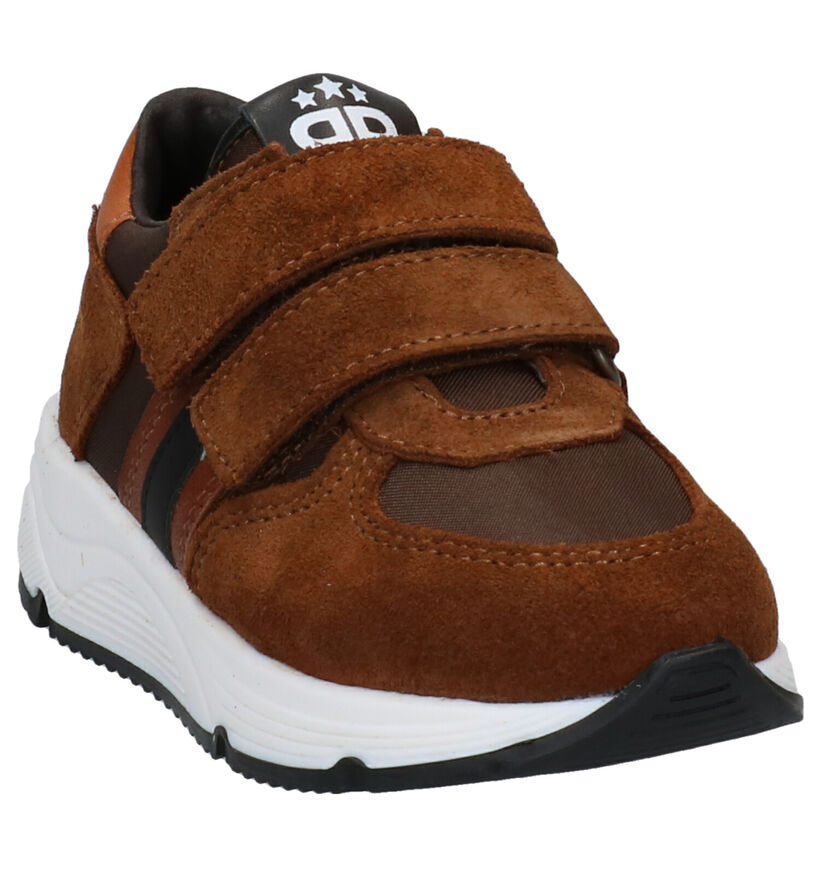 Pinocchio Cognac Velcroschoenen in stof (281634)