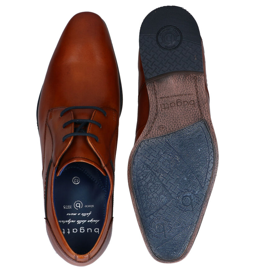 Bugatti Morino Cognac Geklede Veterschoenen in leer (281721)