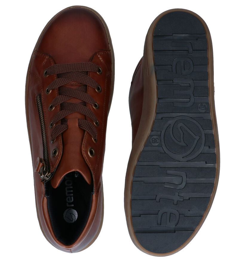 Remonte Cognac Hoge Sneakers in leer (294014)