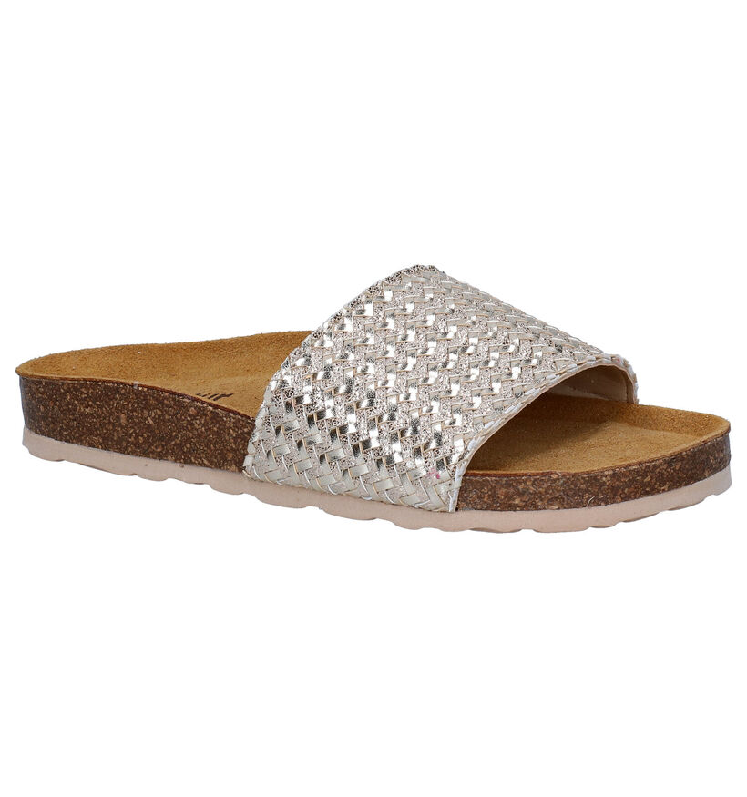 Signatur Nu-pieds plates en Or en simili cuir (290459)