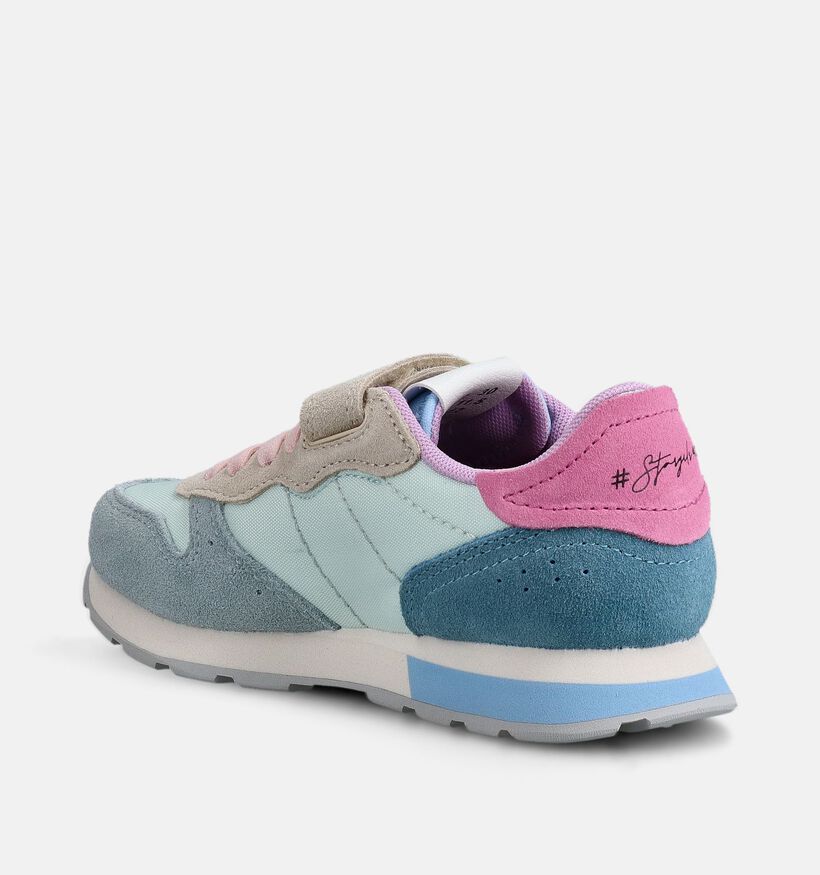 Sun68 Star Girl Mix Blauwe/Roze Sneakers Colorblock voor meisjes (369054) - geschikt voor steunzolen