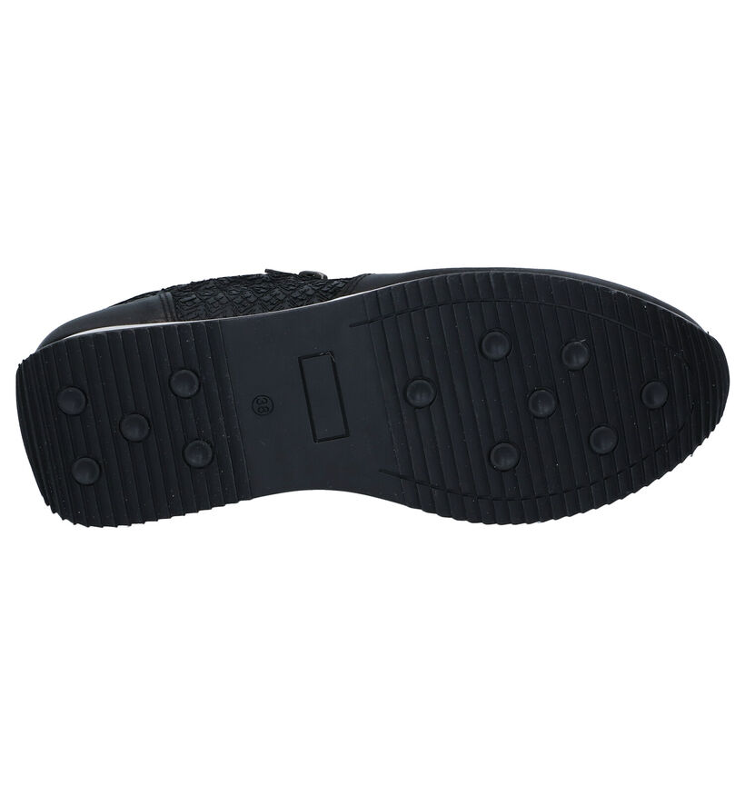 River Woods Amara Chaussures plates à lacets en Noir en cuir (298428)