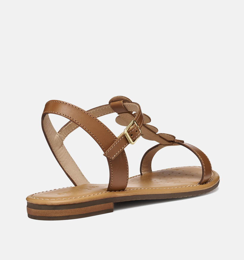 Geox Sandales plates en Cognac pour femmes (368200)