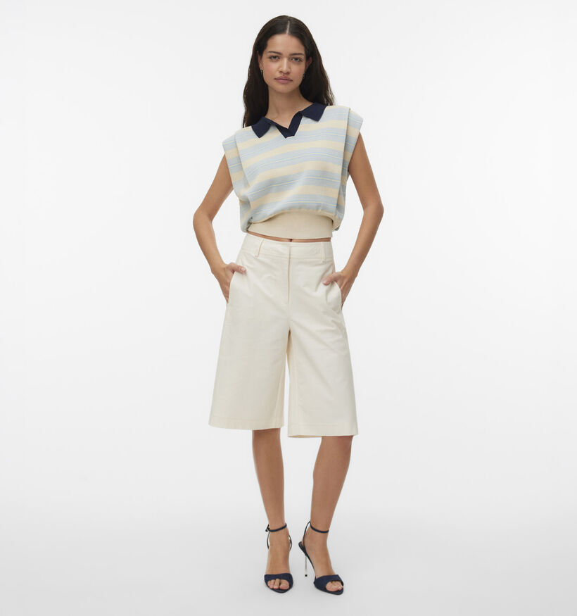 Vero Moda Music Blauwe/Beige Top voor dames (378420)