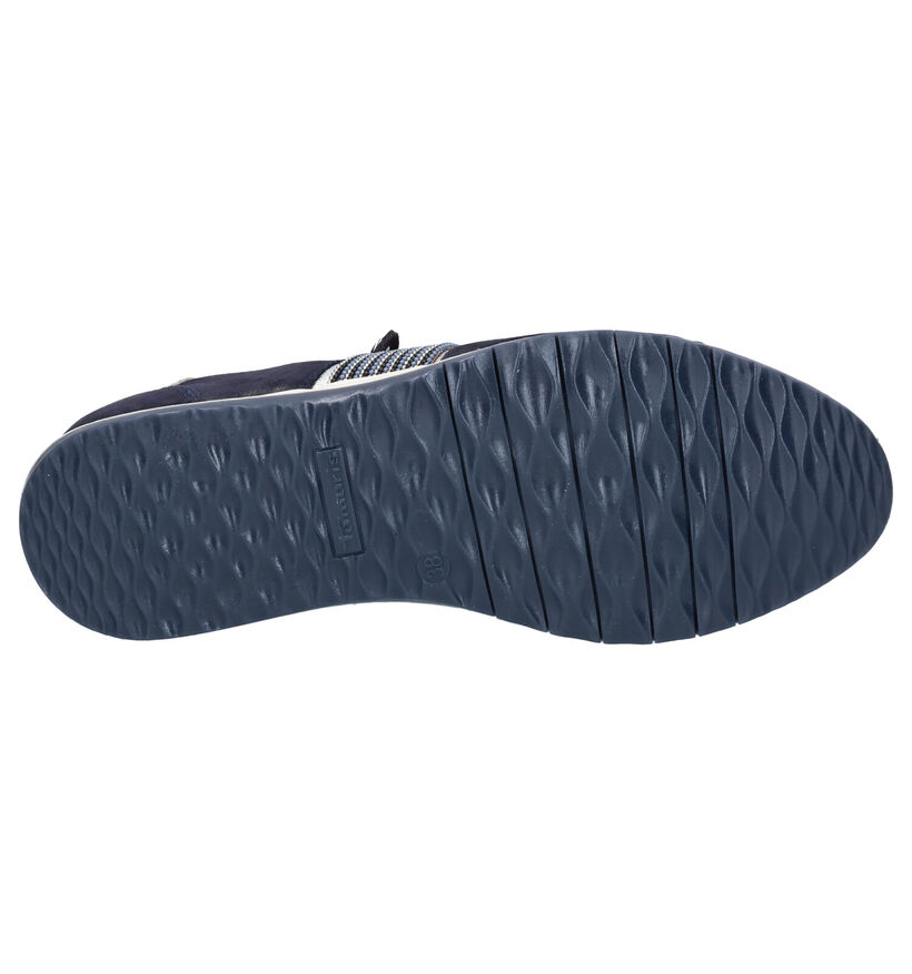 Tamaris Pure Relax Blauwe Veterschoenen in stof (286312)