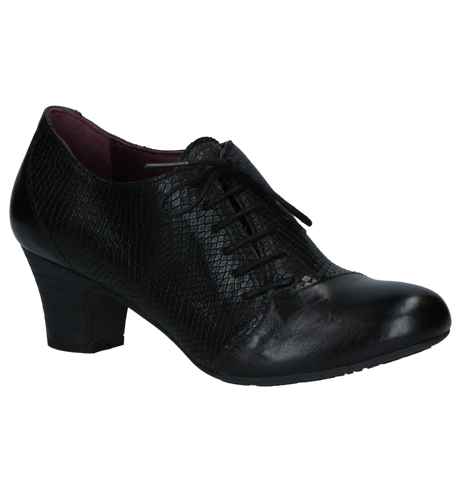 Brako Anatomics Zwarte Veterschoenen Dames Lage schoenen