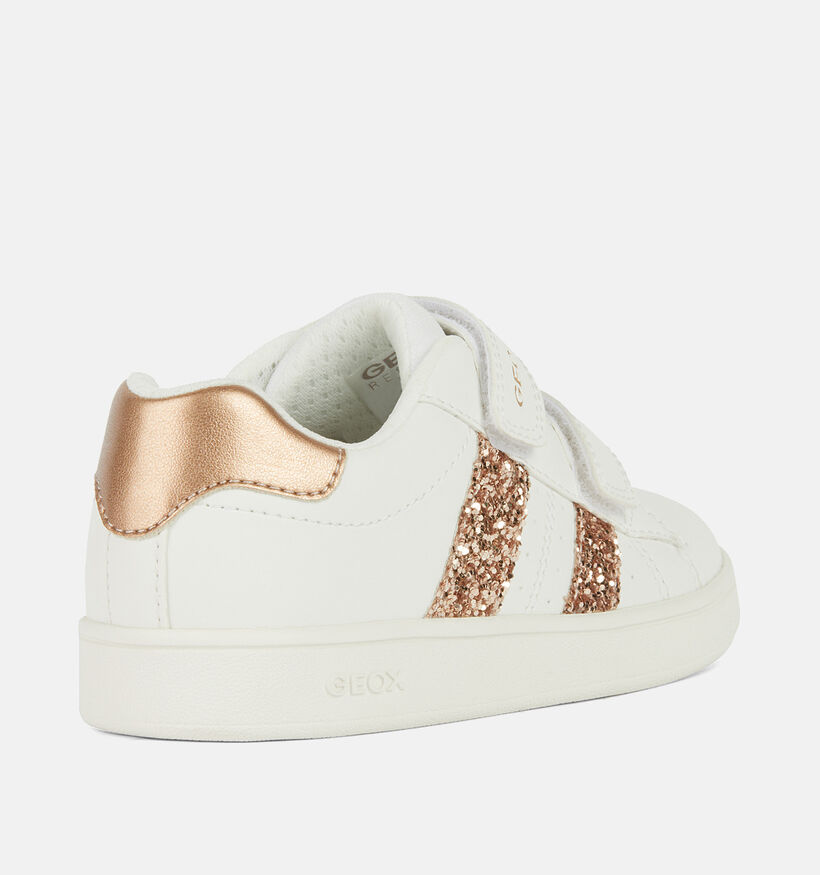 Geox Eclyper Baskets basses en Blanc/Or rose pour filles (368416) - pour semelles orthop&eacute;diques