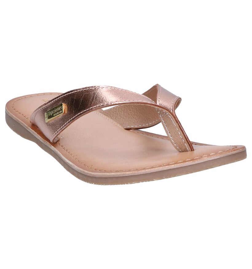 Les Tropeziennes Nishina Gouden Teenslippers in leer (291220)