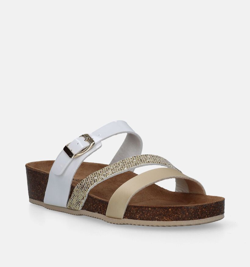 Signatur Nu-pieds avec talon compense en Or pour femmes (342753)