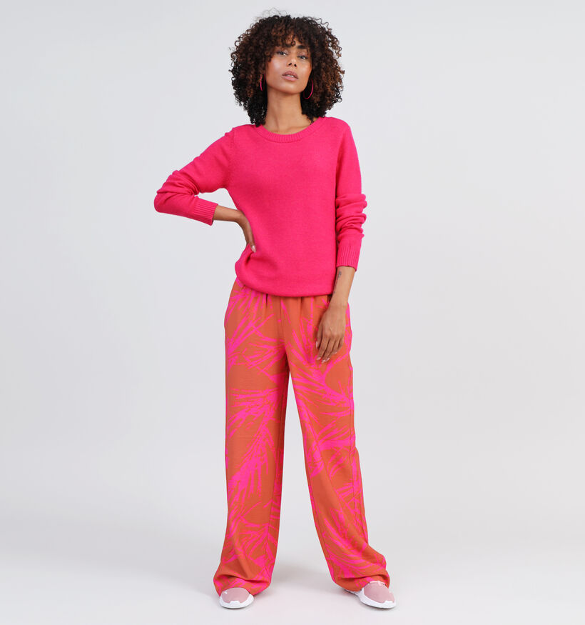 Vila Ril Pull en tricot en Fuchsia pour femmes (328851)