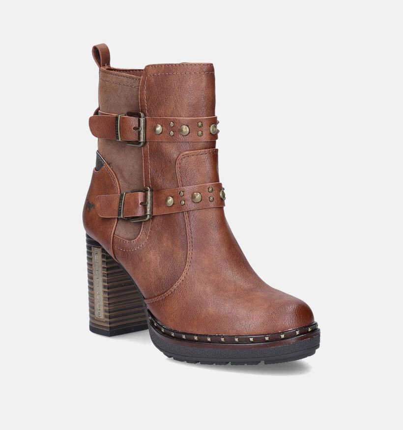 Mustang Cognac Enkellaarzen voor dames (347382)