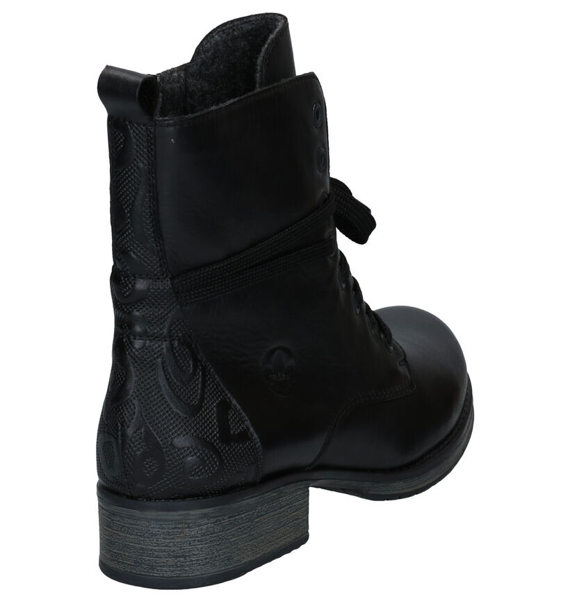Rieker Zwarte Bottines met veters voor dames (331613)