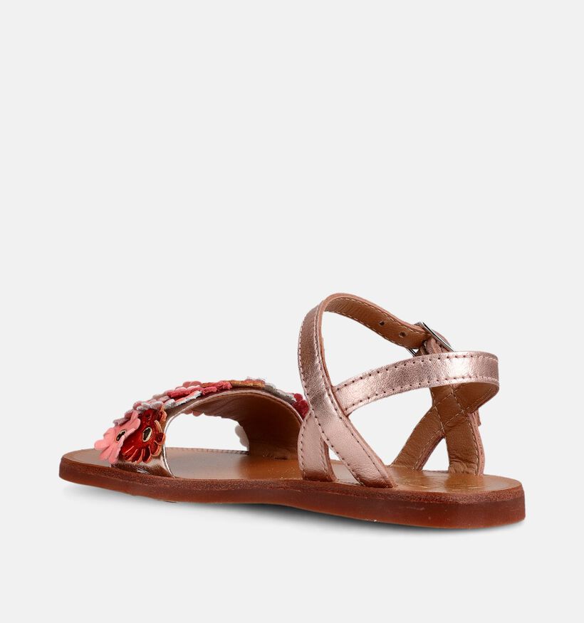 Pom d'Api Plagette Sandales en Or ros&eacute; pour filles (370282)