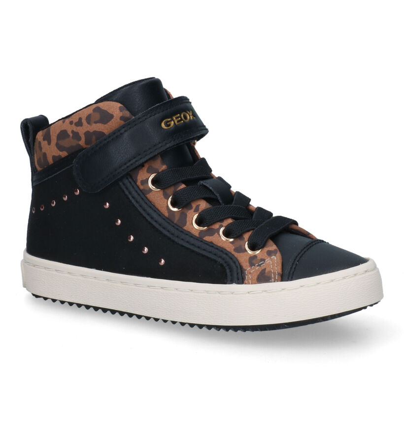 Geox Kalispera Baskets Hautes en Taupe pour filles (312541) - pour semelles orthopédiques