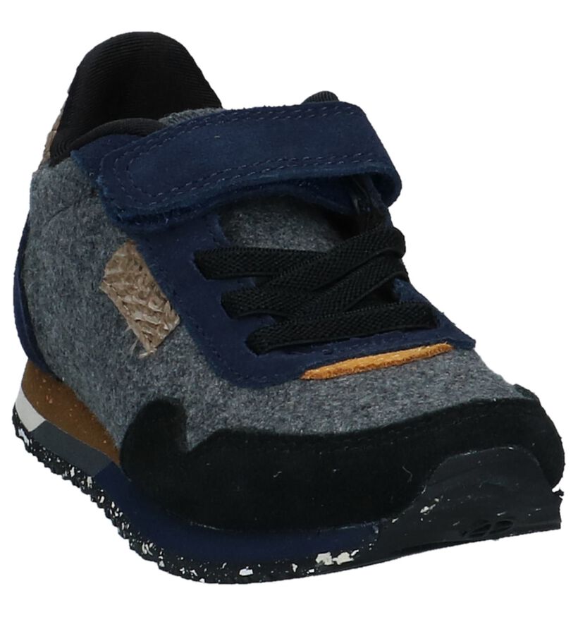 Multicolor Sneakers met Velcro Woden Wonders in daim (222752)