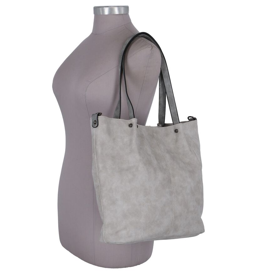 Emily & Noah Cabas Bag in Bag en Gris en simili cuir (284365)