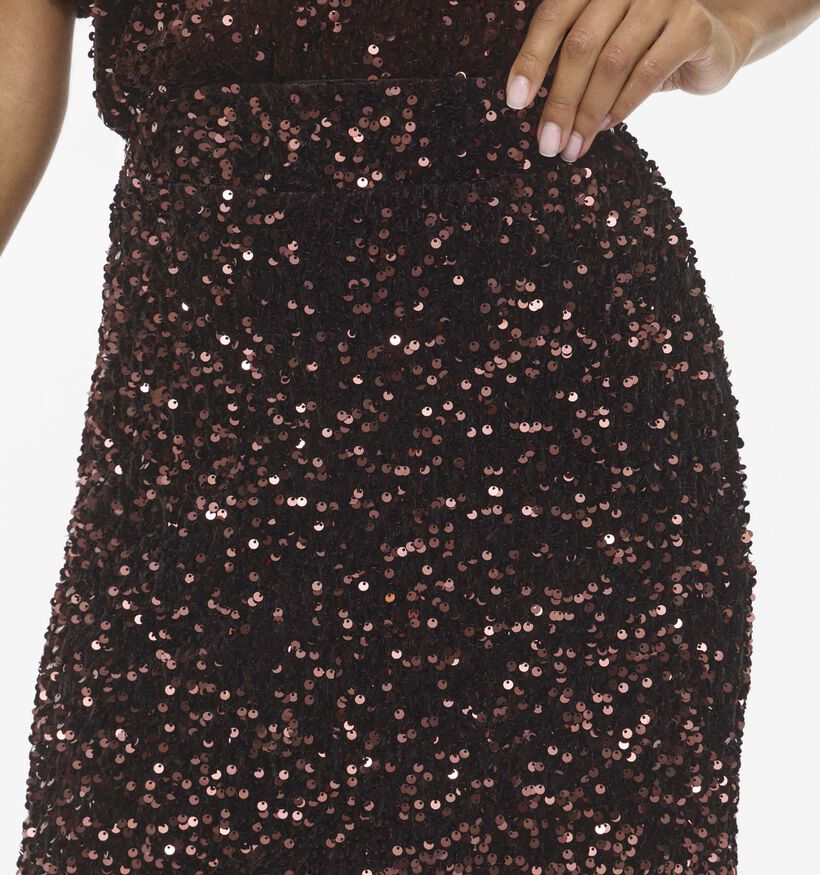 Vila Faith Sequins Donkerbruine Korte Rok voor dames (382033)