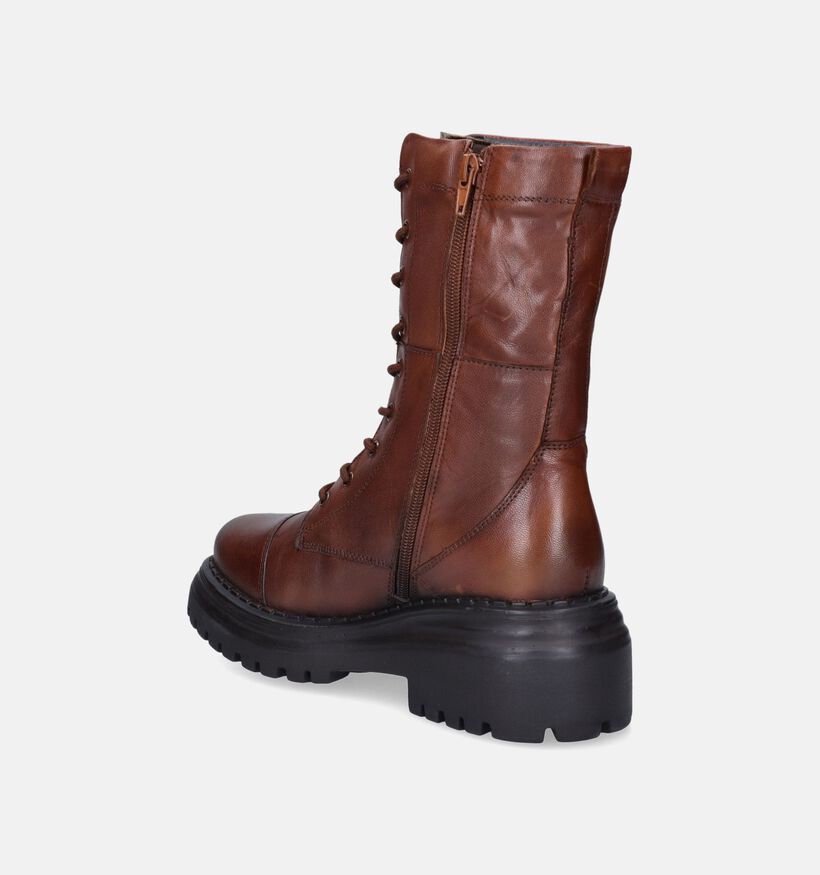 Hosis Print Cognac Biker boots voor dames (343660)