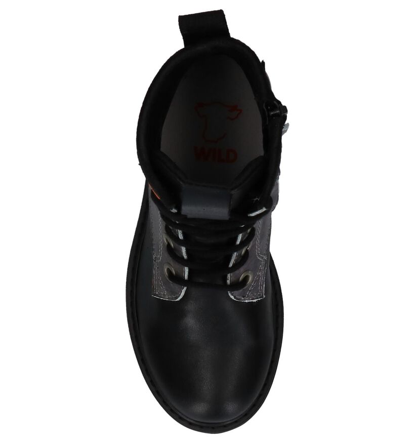 Wild Chaussures hautes en Noir en cuir (231936)