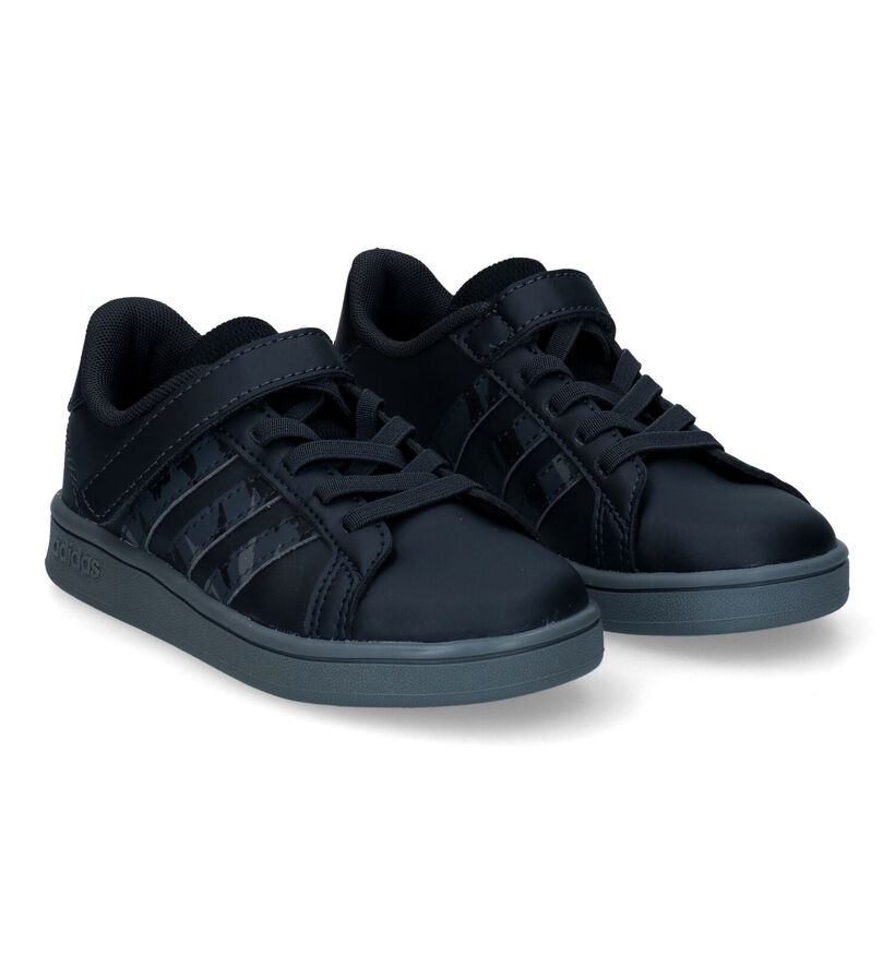 adidas Grand Court Baskets en Noir pour garçons (301170) - pour semelles orthopédiques