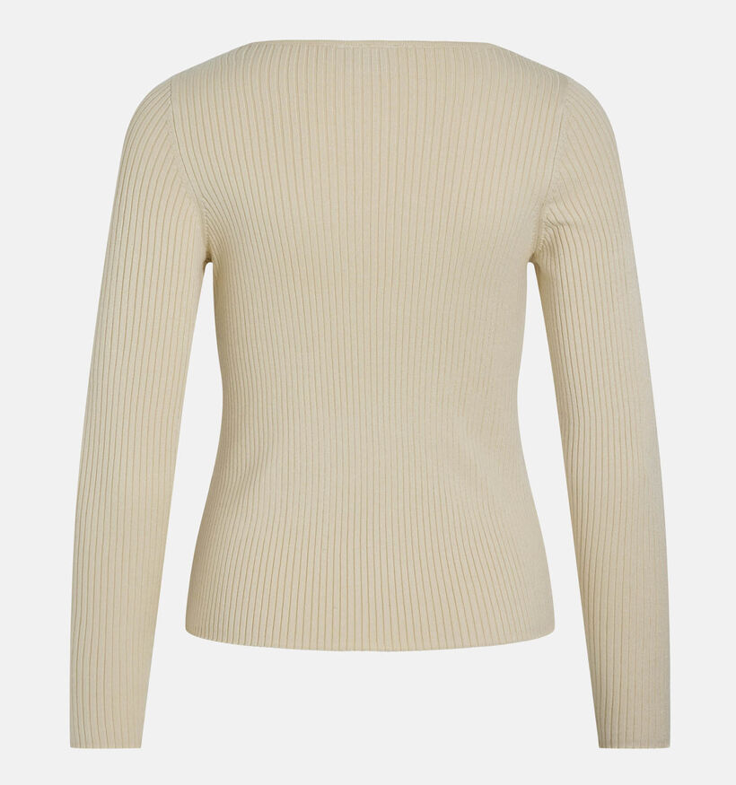 Vila Nelly T-shirt manches longues en Beige pour femmes (351805)