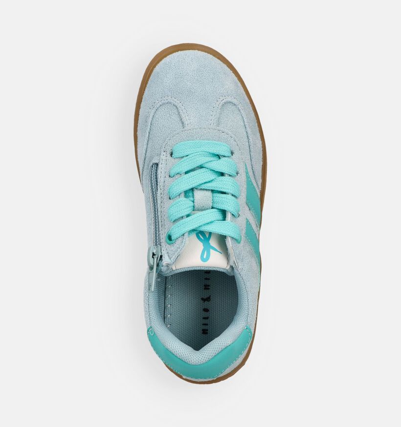 Milo & Mila Baskets basses en Bleu pour filles (372018) - pour semelles orthop&eacute;diques