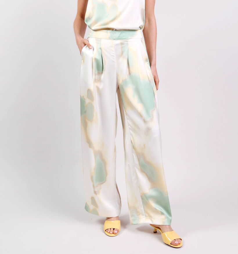 Vero Moda Mandy Grace Pantalon en Blanc/Vert pour femmes (374951)