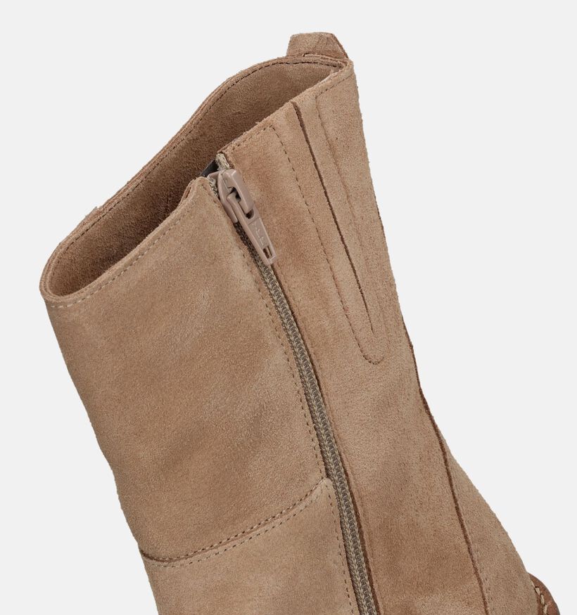 Softwaves Beige Enkellaarzen met blokhak voor dames (347388)