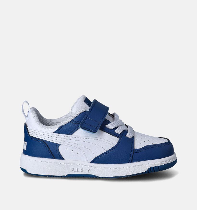 Puma Rebound V6 Lo Baskets en Bleu pour garçons, filles (350378) - pour semelles orthopédiques