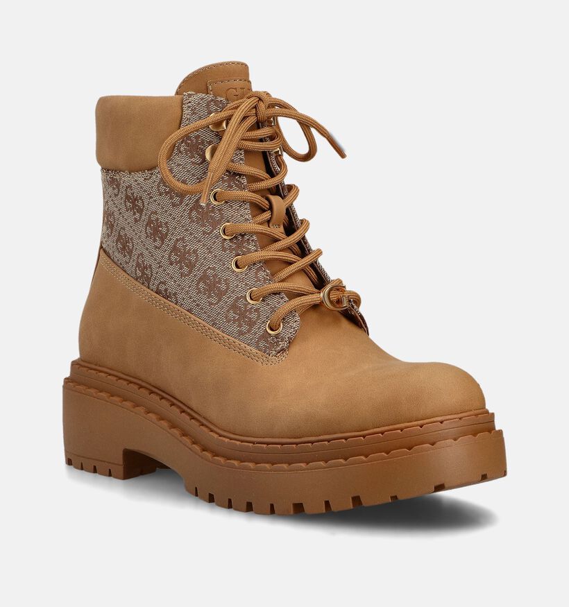 Guess Leads Boots à lacets en Camel pour femmes (359537)