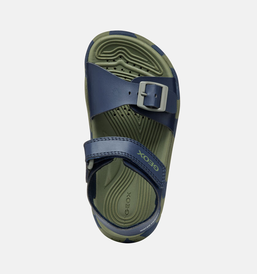 Geox J Sandal Fusbetto Bo Chaussures d'eau en Bleu fonc&eacute; pour gar&ccedil;ons (370145)