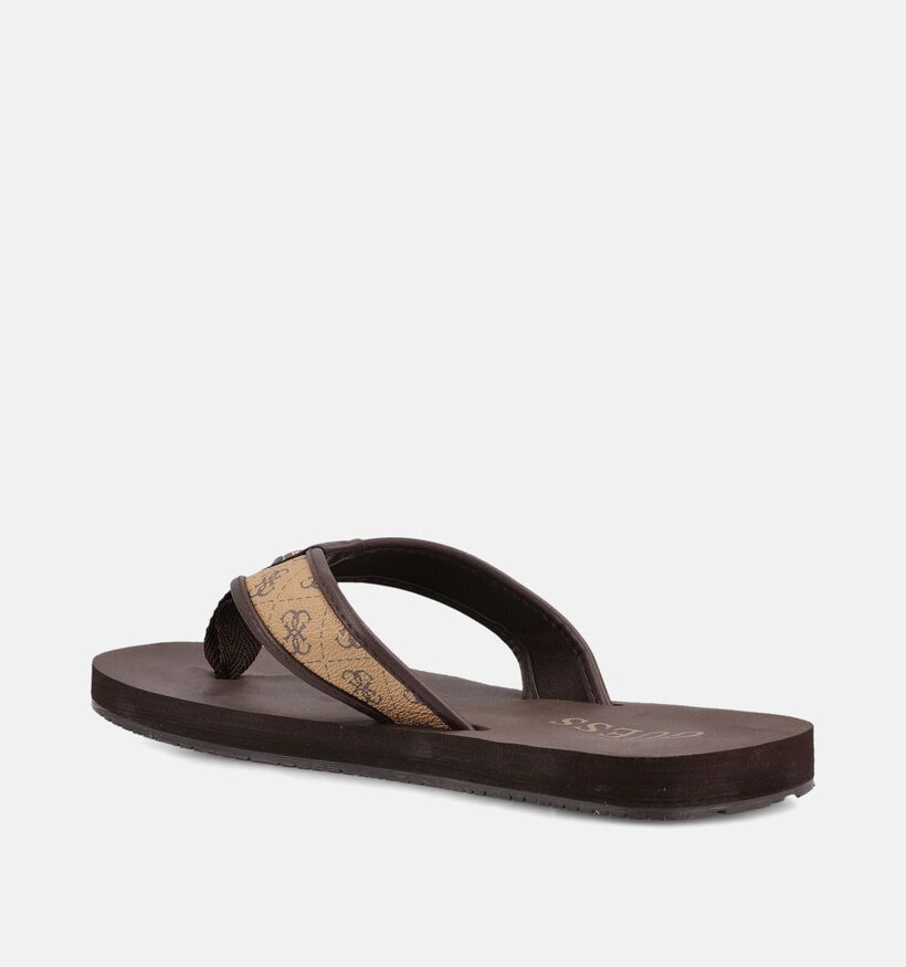Guess Dingle Tongs en Marron pour hommes (369912)