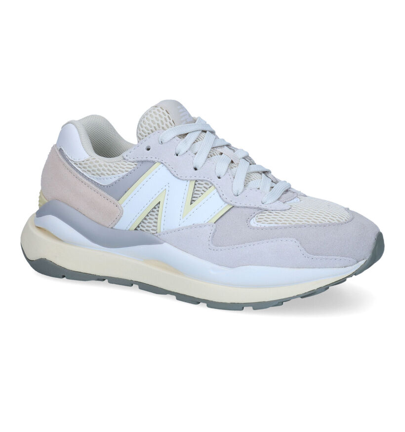 New Balance W574 Baskets en Écru en nubuck (301909)