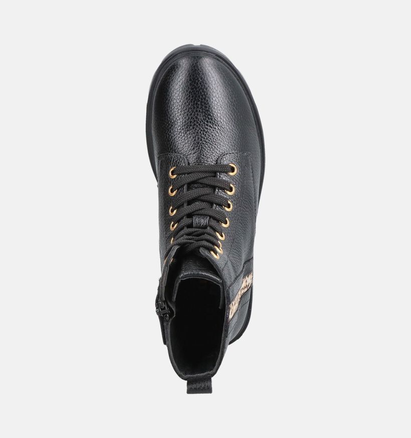 Little David Leopard Zwarte Veterboots voor meisjes (378830)