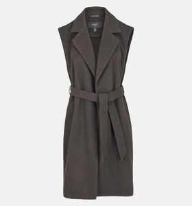 Vero Moda Curve Fortuneaya Donkerbruine Lange Jas voor dames (378124)