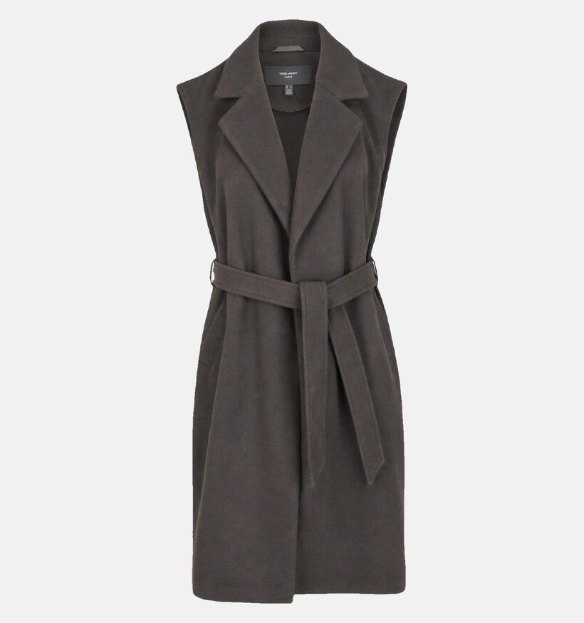 Vero Moda Curve Fortuneaya Donkerbruine Lange Jas voor dames (378124)
