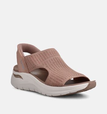 Skechers Arch Fit Sandalen Taupe/Blauw