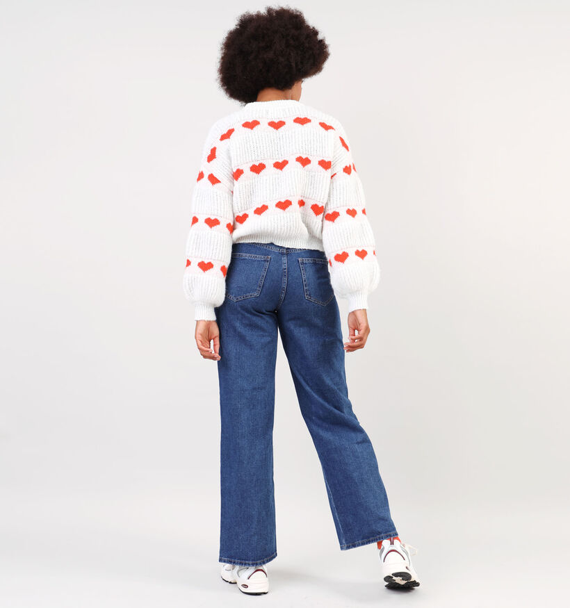 Pieces Nove Pull en tricot en Blanc pour femmes (346563)