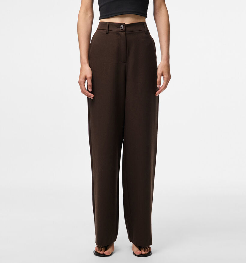 Pieces Kamil Bruine High waist geklede broek L32 voor dames (362267)