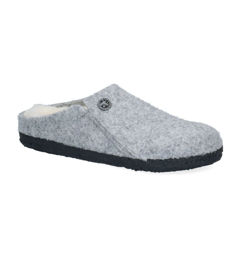 Birkenstock Zermatt Rivet Blauwe Pantoffels in wol (297719)