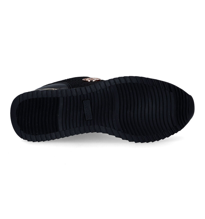 Mexx Gitte Glitter Zwarte Sneakers voor dames (319576) - geschikt voor steunzolen