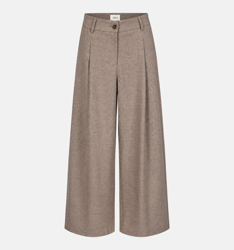 Minuit Douze Wesley Beige Wijde Geklede Broek voor dames (381852)