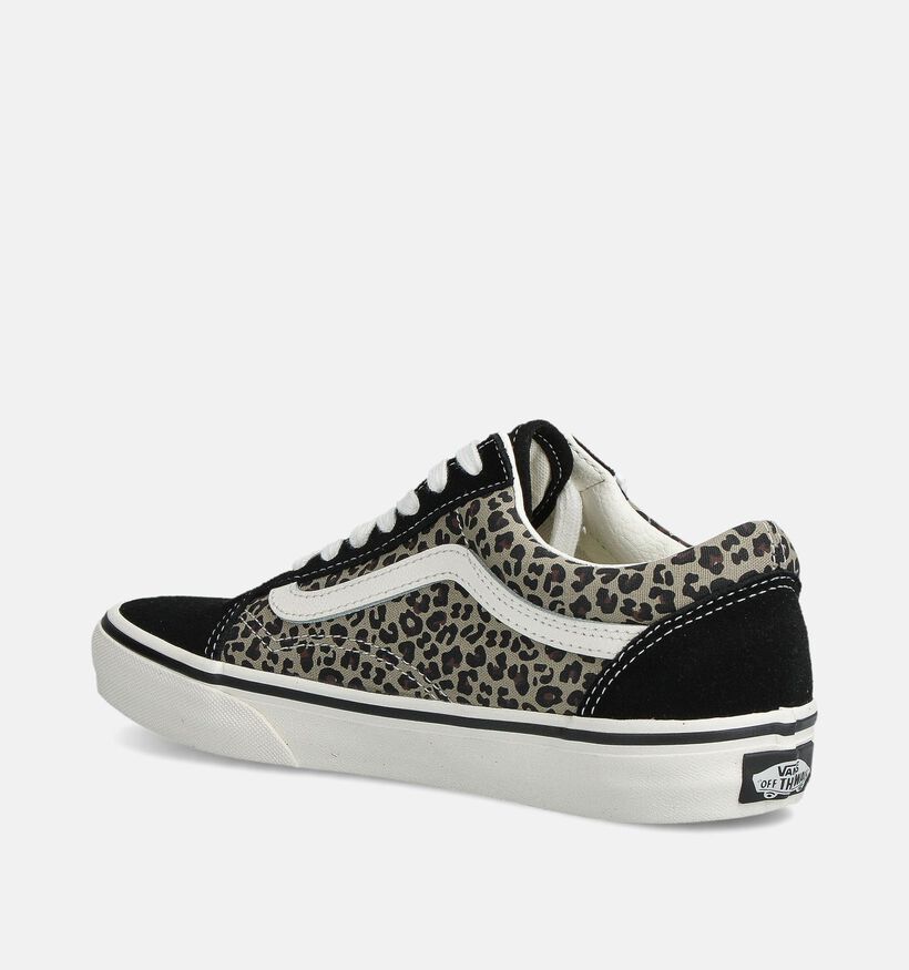 Vans Old Skool Leopard Baskets en Noir pour femmes (360207)
