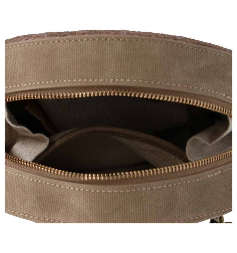 Woomen Dahlia Vegan Taupe Crossbody Tas in kunstleer (290421)