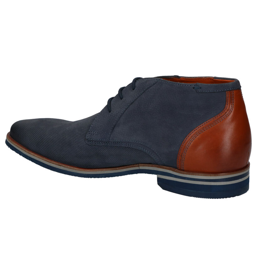 Van Lier Blauwe Hoge Schoenen in nubuck (277026)