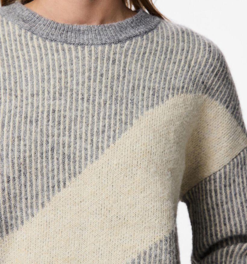 Pieces Linna Knit Grijze Trui Pieces Linna Knit Grijze Trui voor dames (361148)