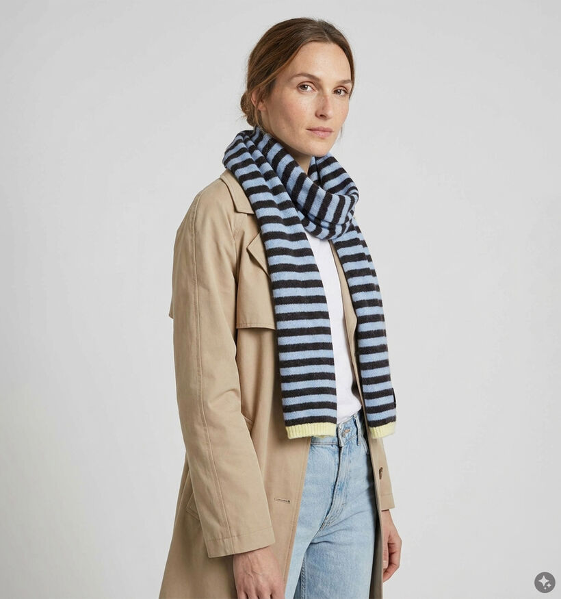 Laurent David Blauwe/Bruine Sjaal voor dames (382900)